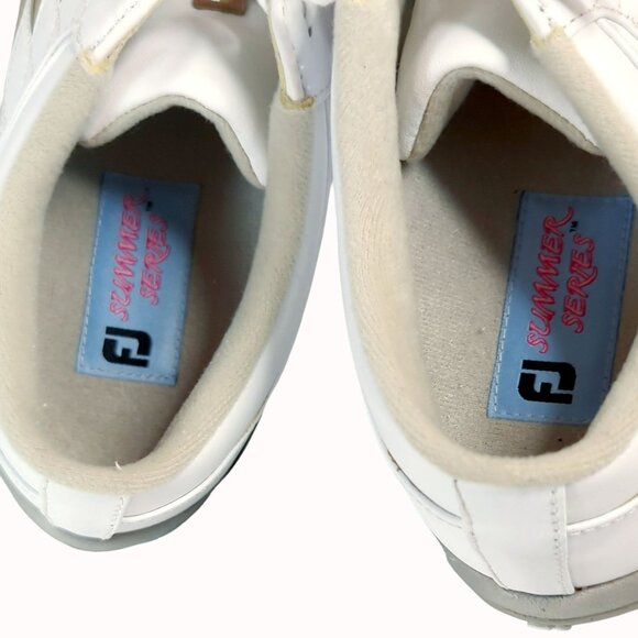 Footjoy Summer Series Golf Shoes Women Size 6.5 M White Brown - Picture 5 of 8
